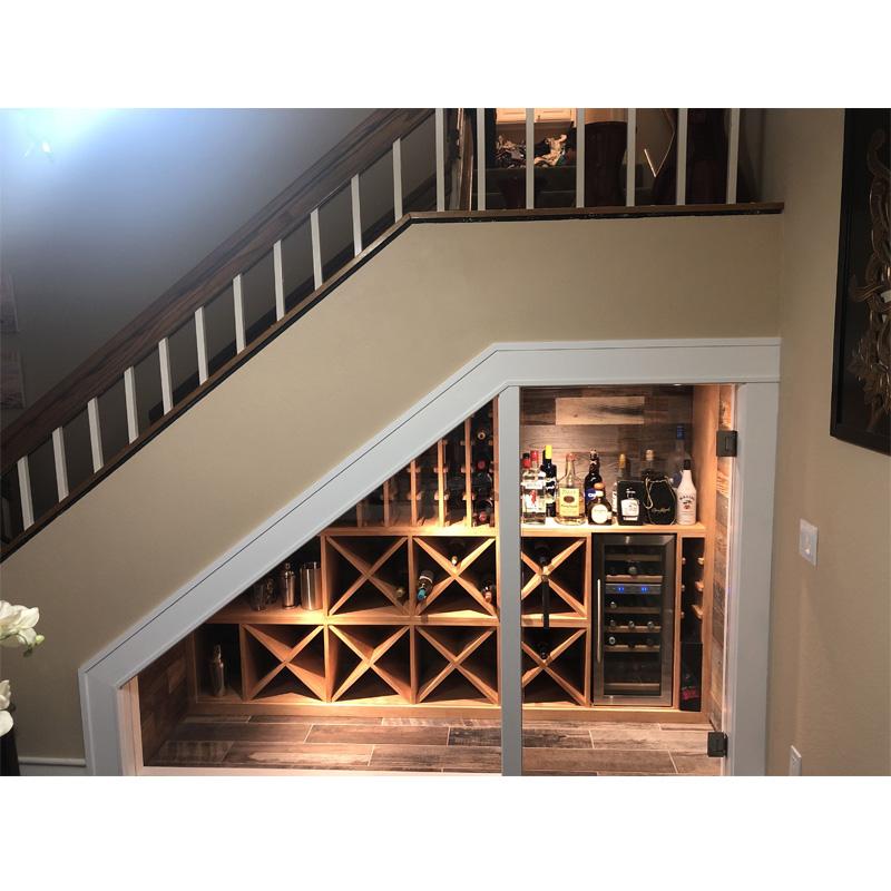 Transform your Under Stairs ​Kitchen into⁣ a charming wine cellar with ⁣custom shelving