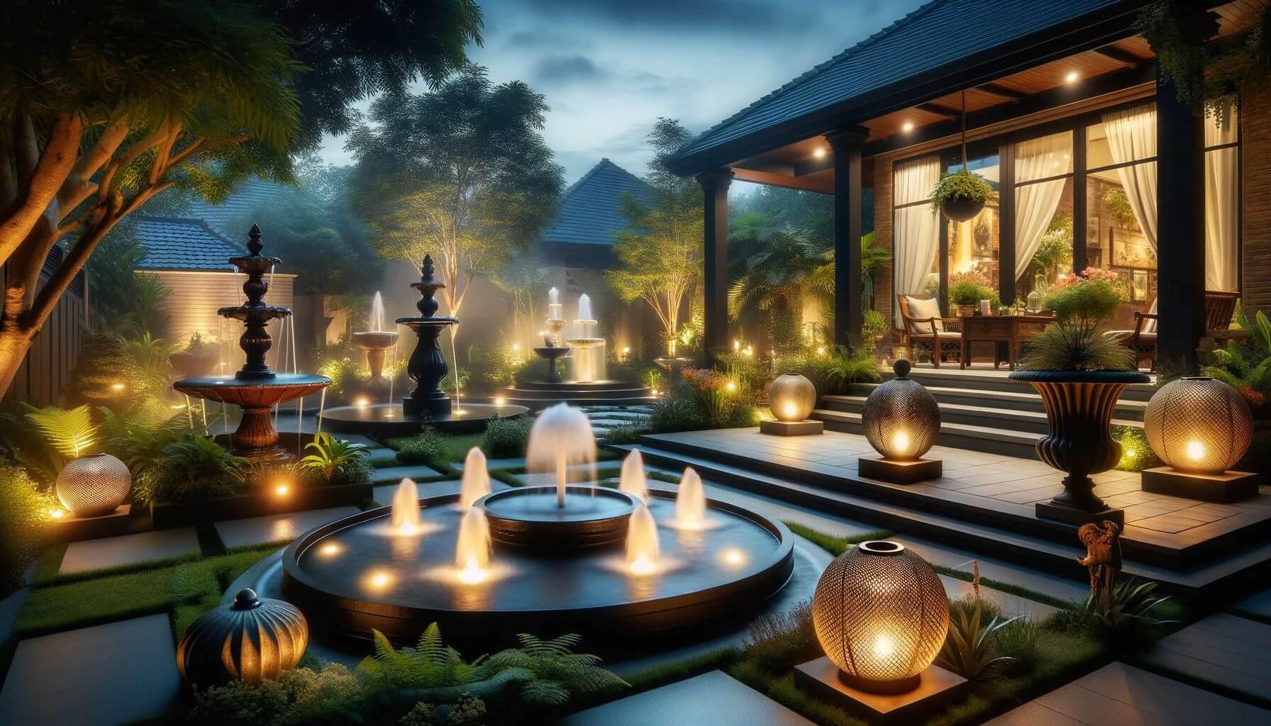 Use a water feature as a stunning focal point in your patio design