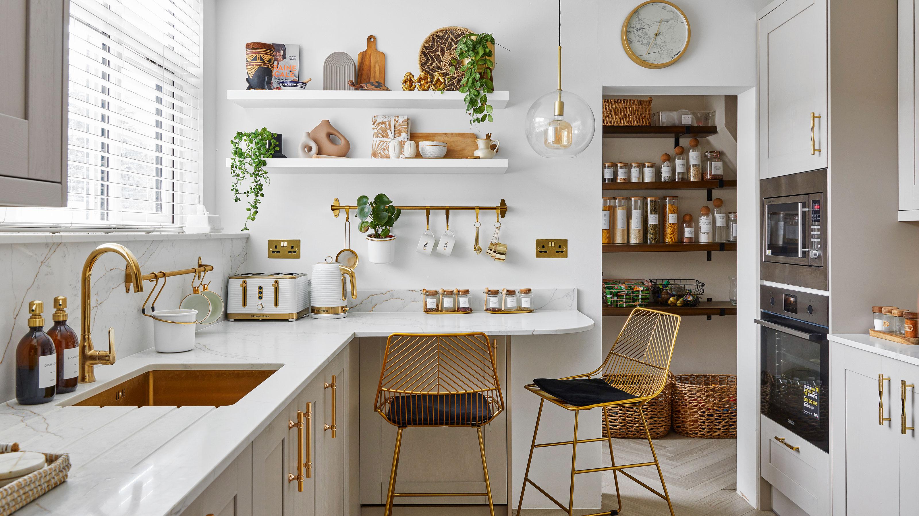 Utilize every nook for storage solutions in your galley kitchen