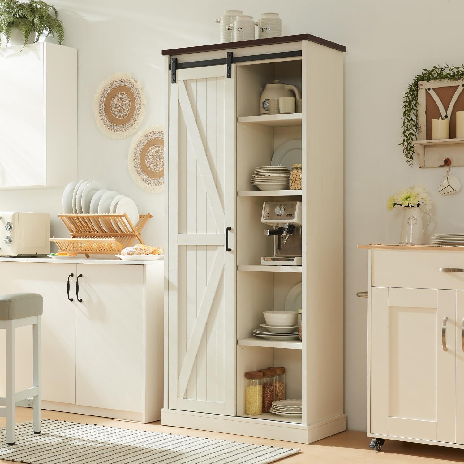 A chic farmhouse ⁤kitchen pantry ⁤door, combining style with essential storage