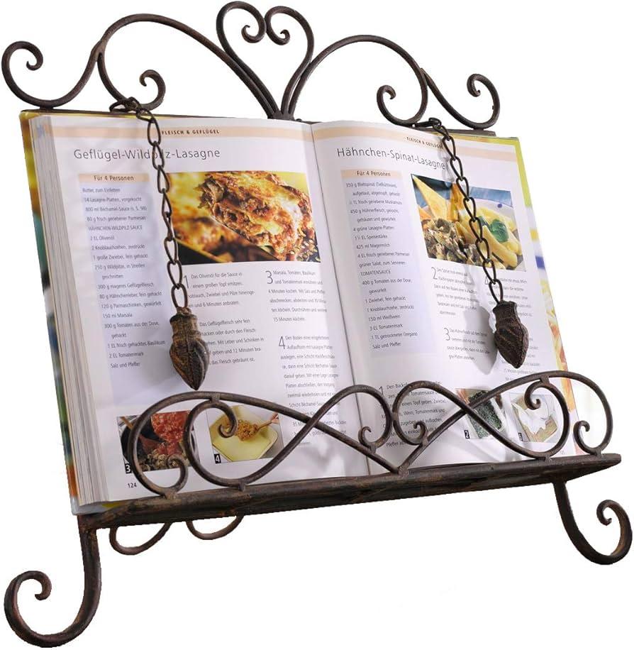 A vintage cookbook stand to ⁤display favorite recipes in your farmhouse kitchen