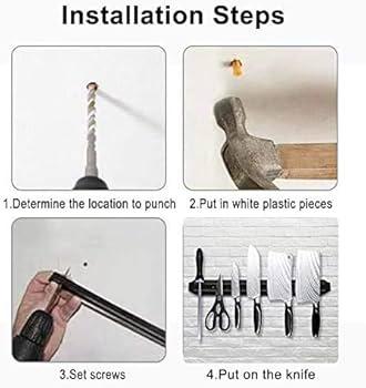 Use magnetic strips to store knives in your Under Stairs Kitchen