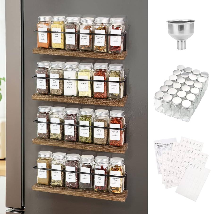 Utilize the wall for magnetic spice jars in your Under Stairs Kitchen