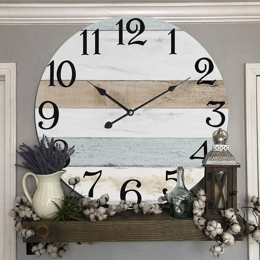 A farmhouse⁤ kitchen⁣ clock, ⁤merging‌ functionality with ⁣rustic charm