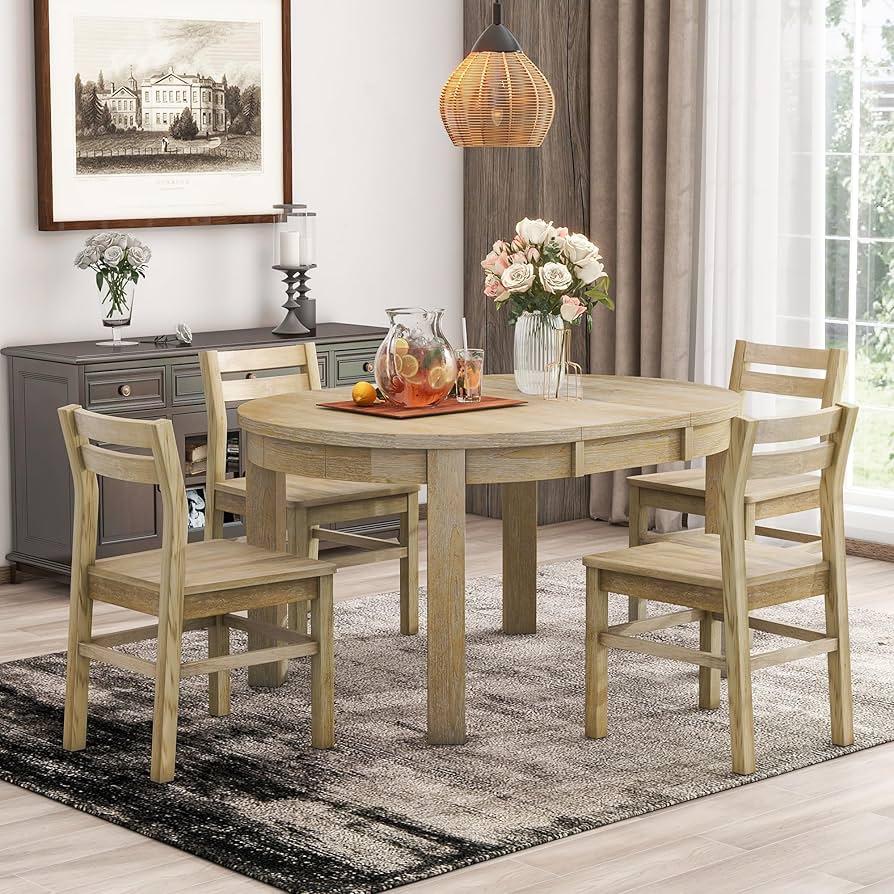 Natural wood⁤ dining table that ‌anchors ⁤the heart of your farmhouse kitchen