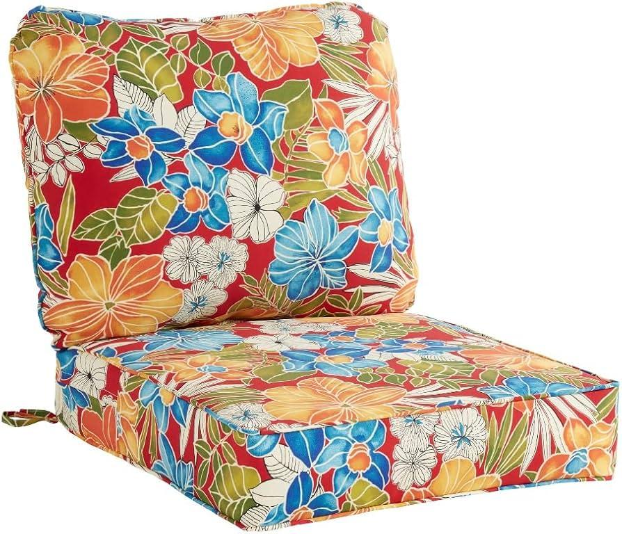 Use vibrant cushions in your patio design to add pops of color and comfort