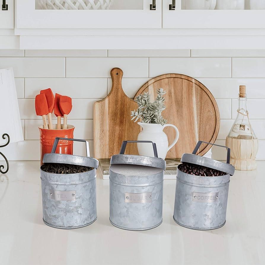 Vintage canisters organize staples ⁢while enhancing your farmhouse ⁤kitchen’s style