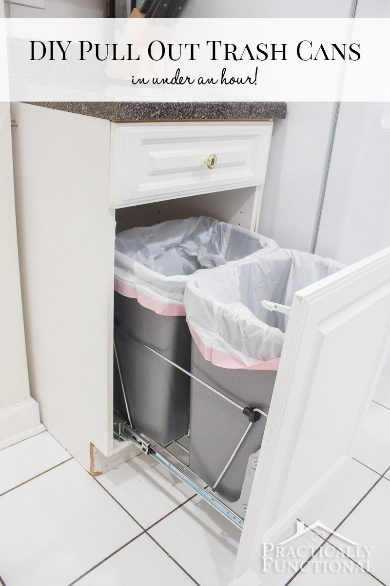 Install a slide-out trash bin to keep your galley kitchen tidy