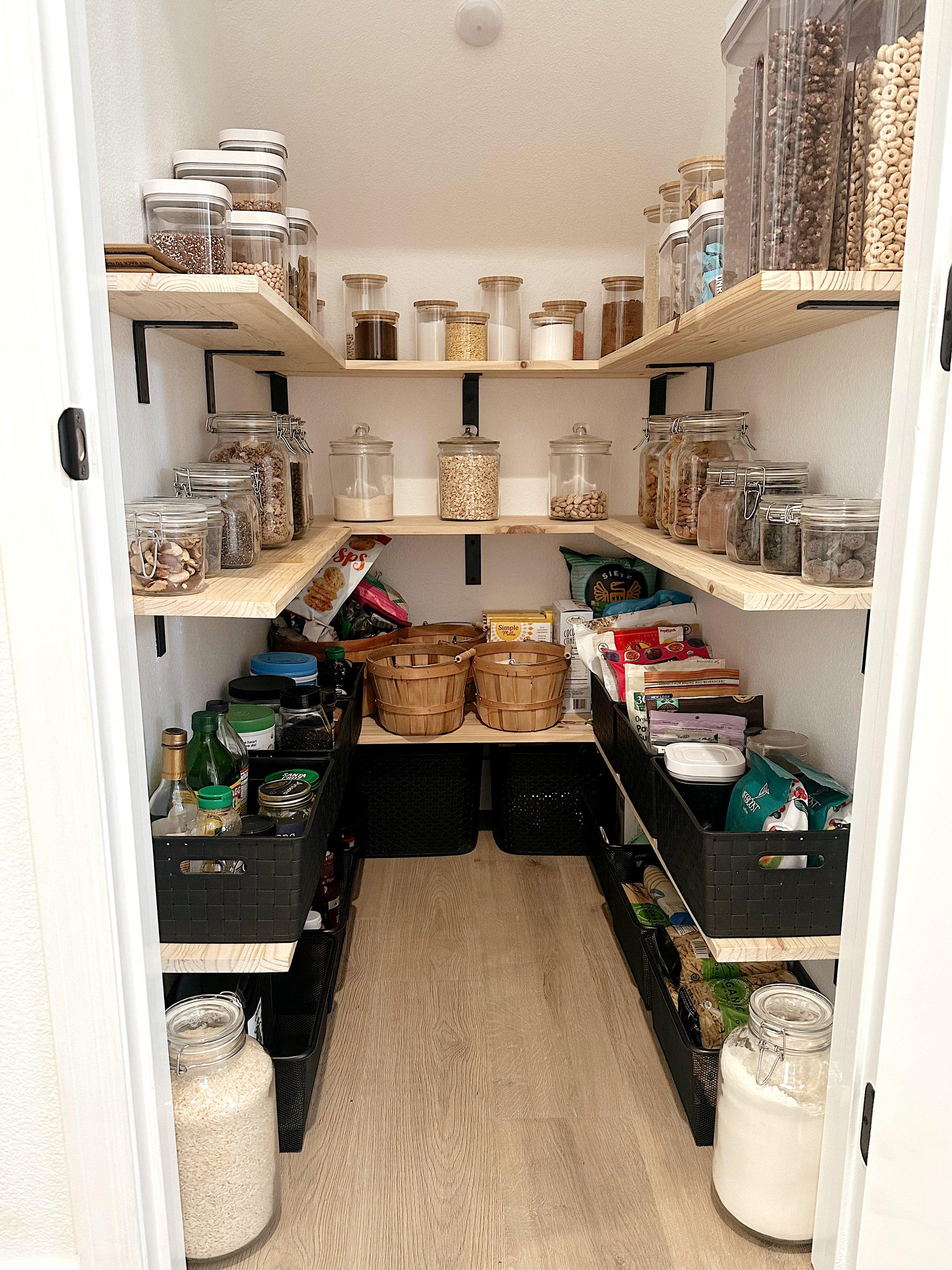 Utilize vertical​ space with open shelving in your Under Stairs Kitchen