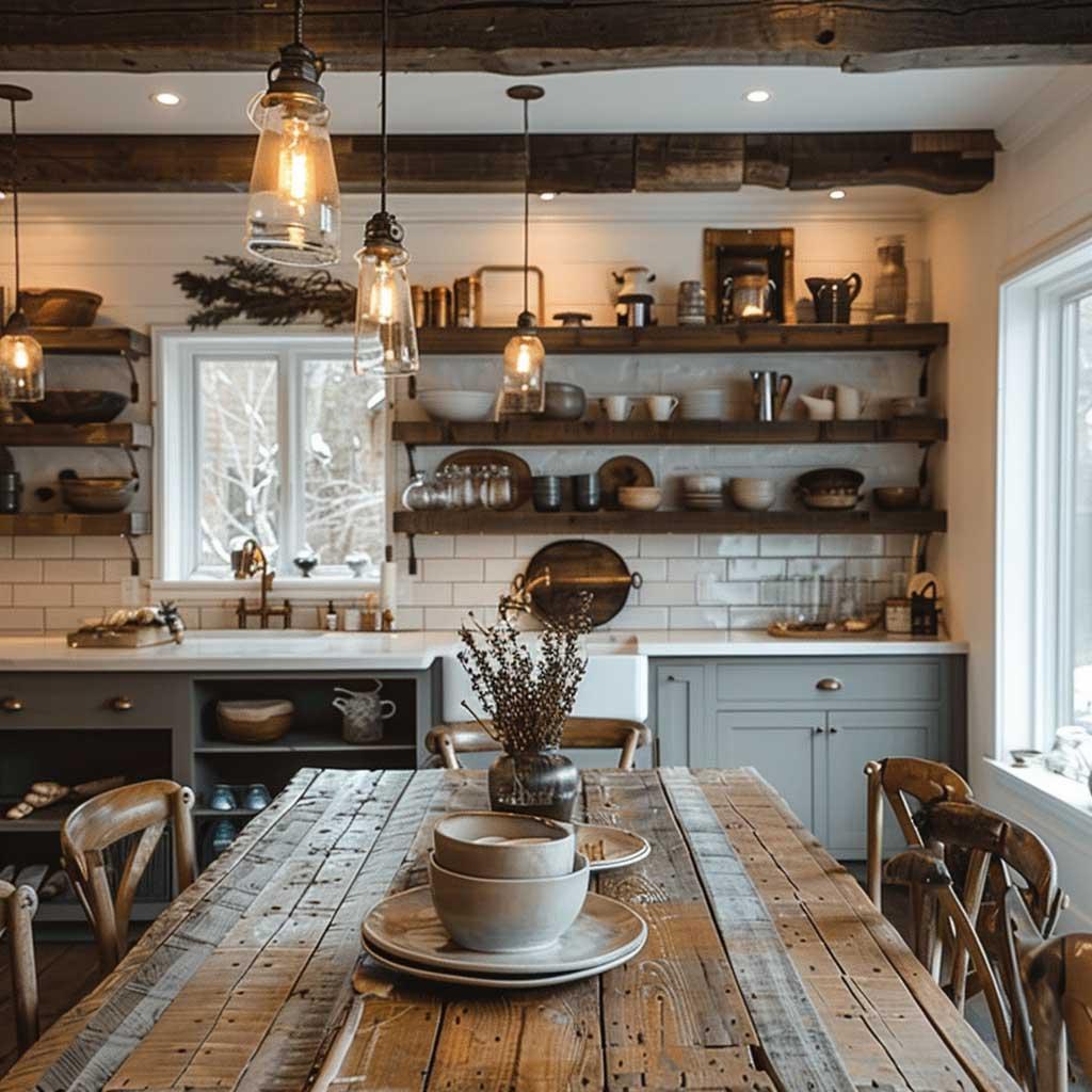 Soft lighting fixtures create a warm atmosphere ⁢in ‍your charming country kitchen