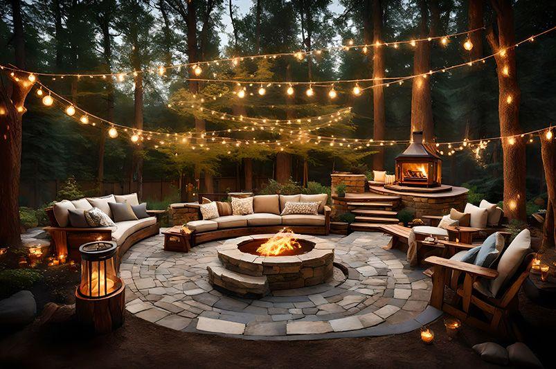 Create a cozy fire pit area for relaxation in backyard design