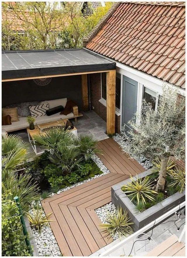 Use ⁢potted plants to define spaces in ​your modern backyard‌ layout