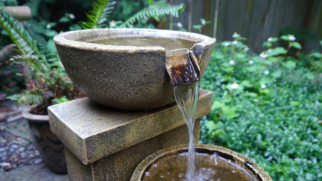 Water features:​ The soothing sound elevates your serene patio design