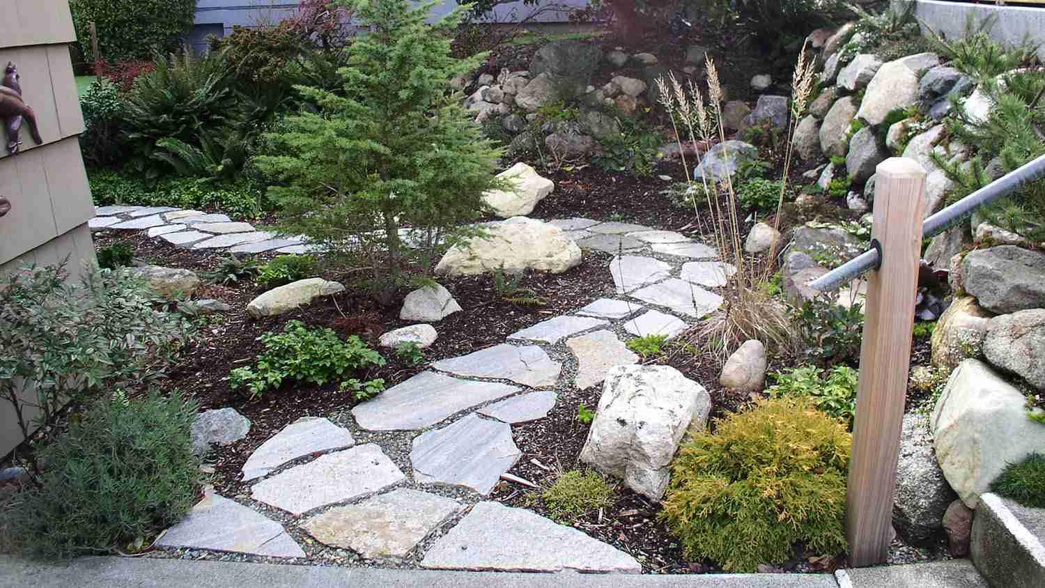 Consider a stone pathway to guide guests through your backyard design