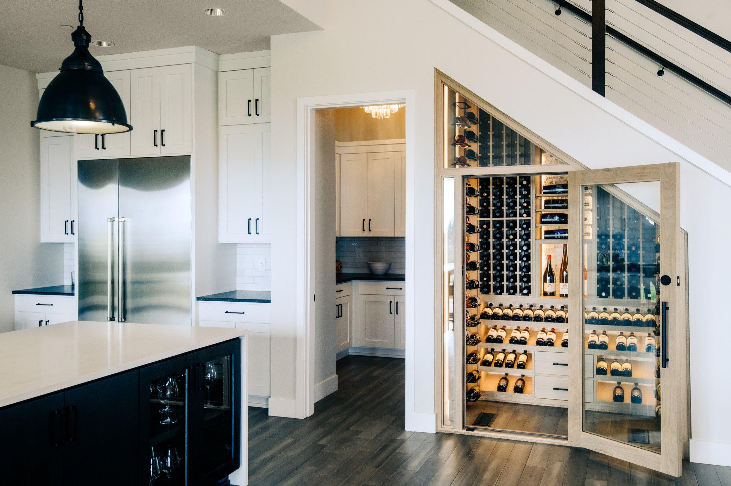 Add a compact wine rack to your Under Stairs Kitchen for easy entertaining