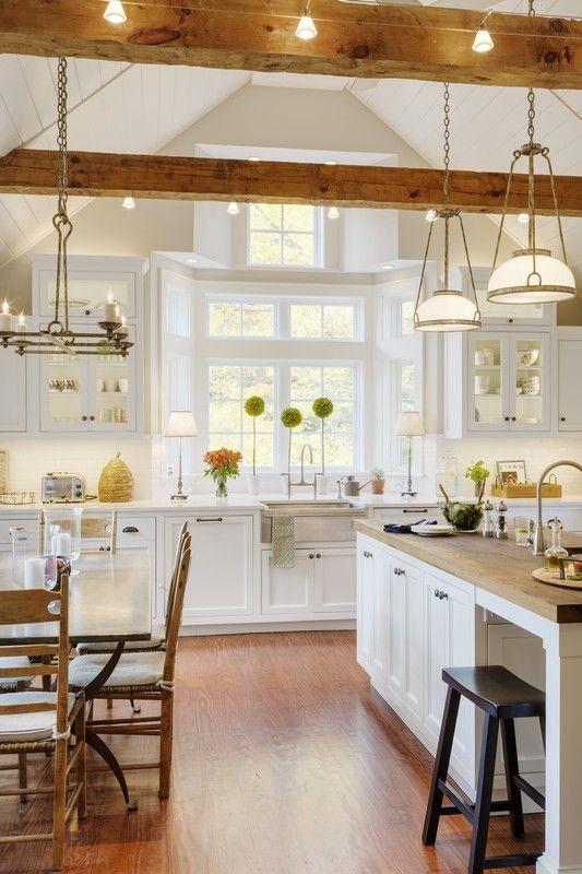 Wooden beams overhead ​create‍ a⁣ warm, inviting⁣ atmosphere in‌ your ‍farmhouse kitchen