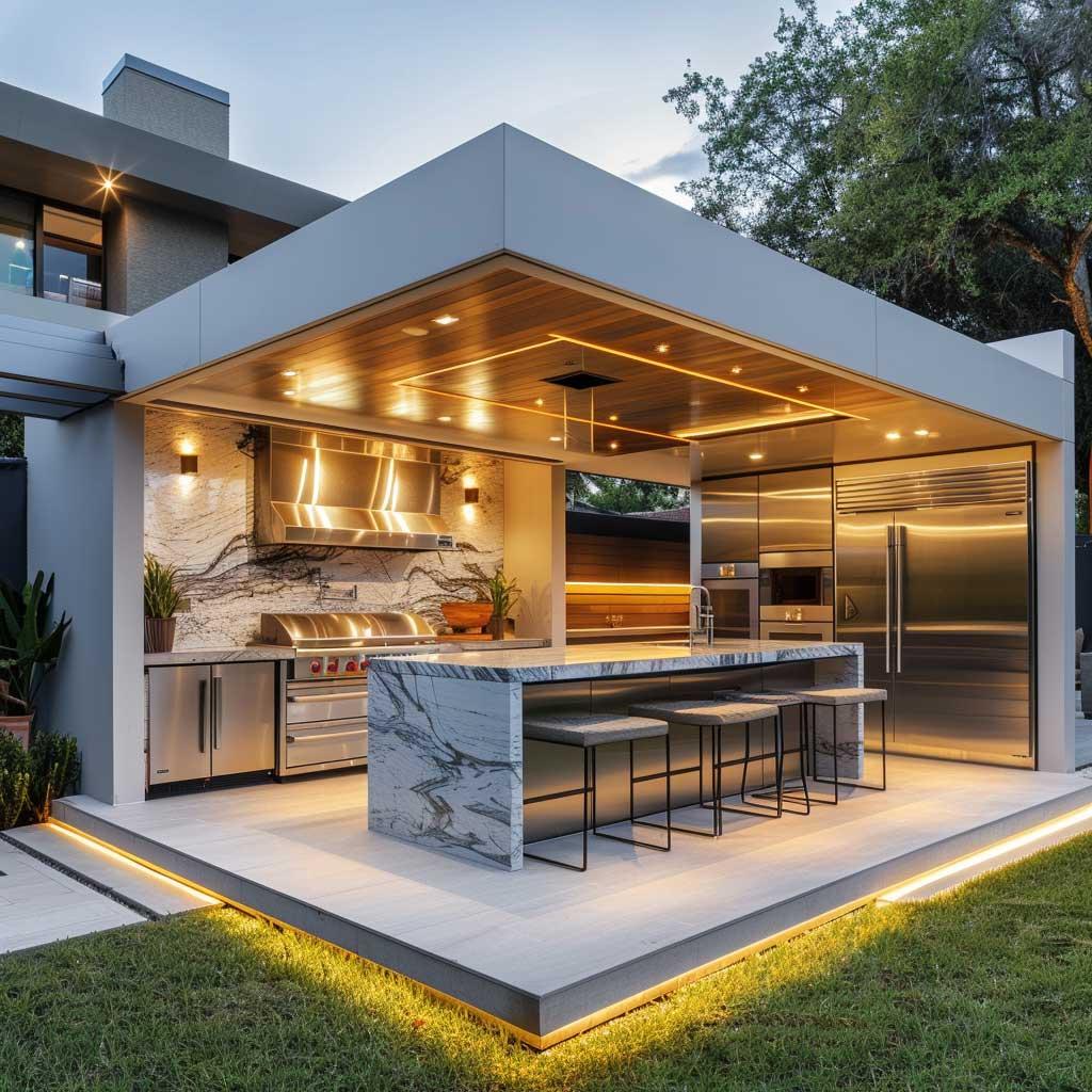 Design a⁤ modern ‌outdoor kitchen to​ elevate your⁢ backyard⁣ design for entertaining