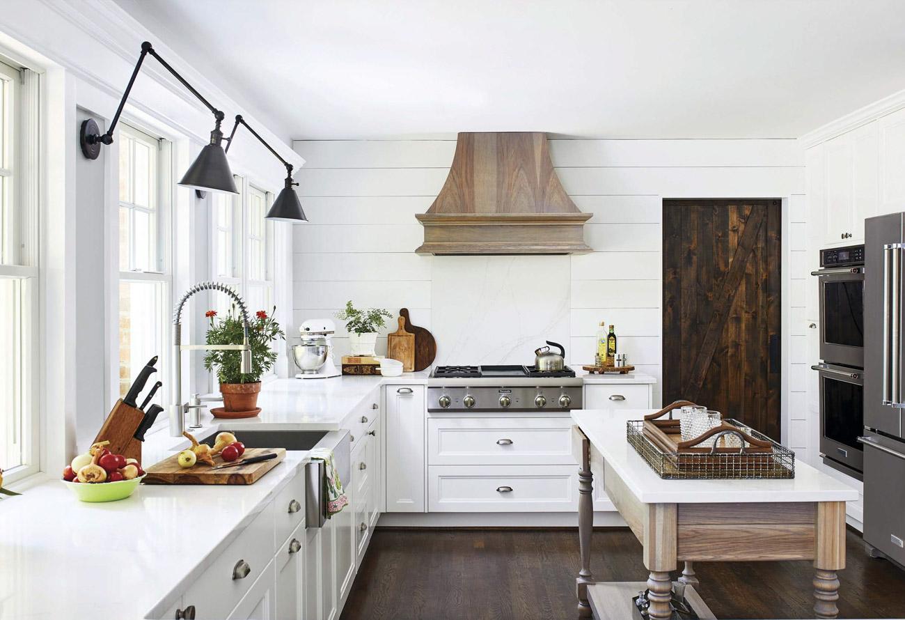 Open concept design that connects your farmhouse kitchen with living spaces seamlessly