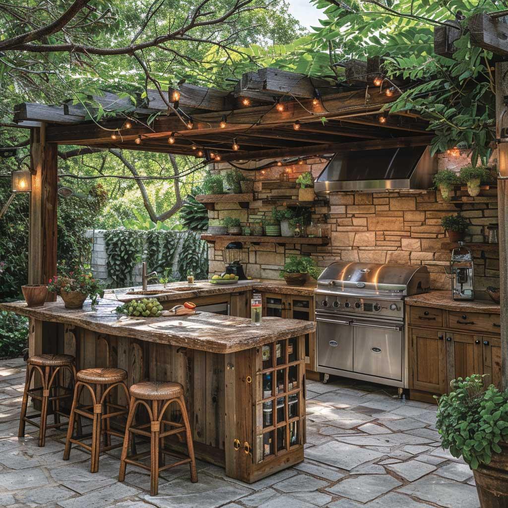 Incorporate​ a stylish outdoor kitchen ⁤to elevate outdoor‌ dining experiences