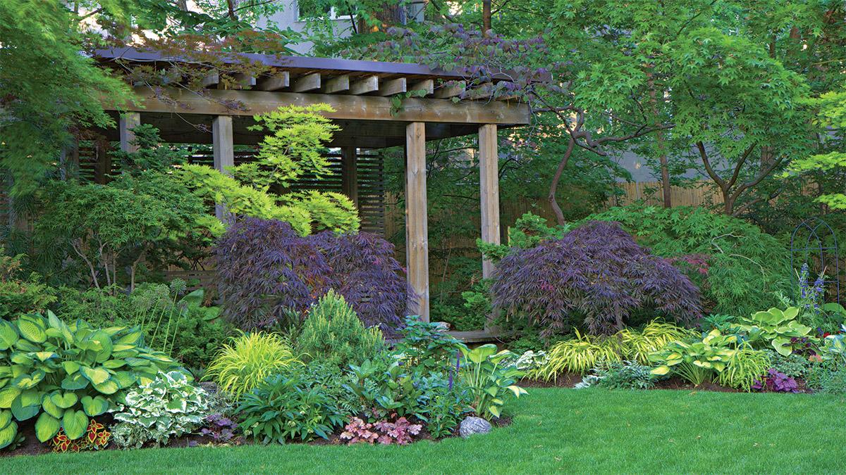 Plan shaded retreats with canopies and trees in your landscaping design for comfort