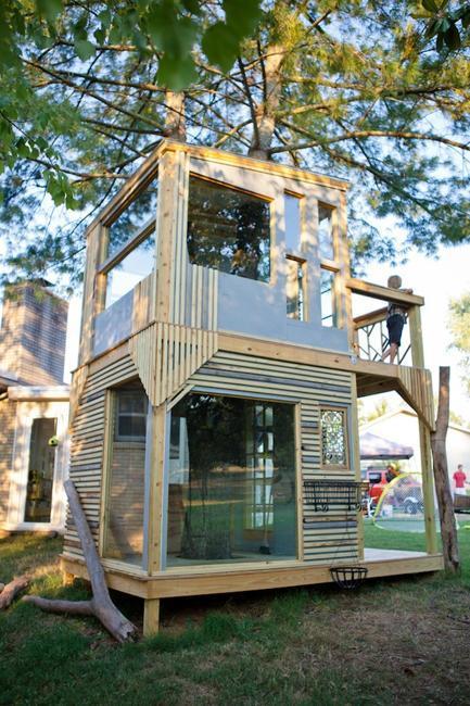 Add a playful treehouse for kids in your backyard design wonderland