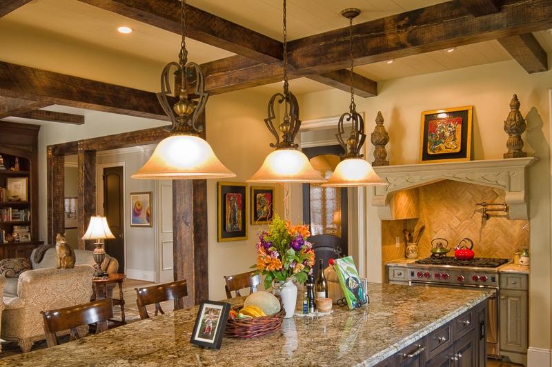 Rustic wooden beams add warmth to a country kitchen‍ aesthetic