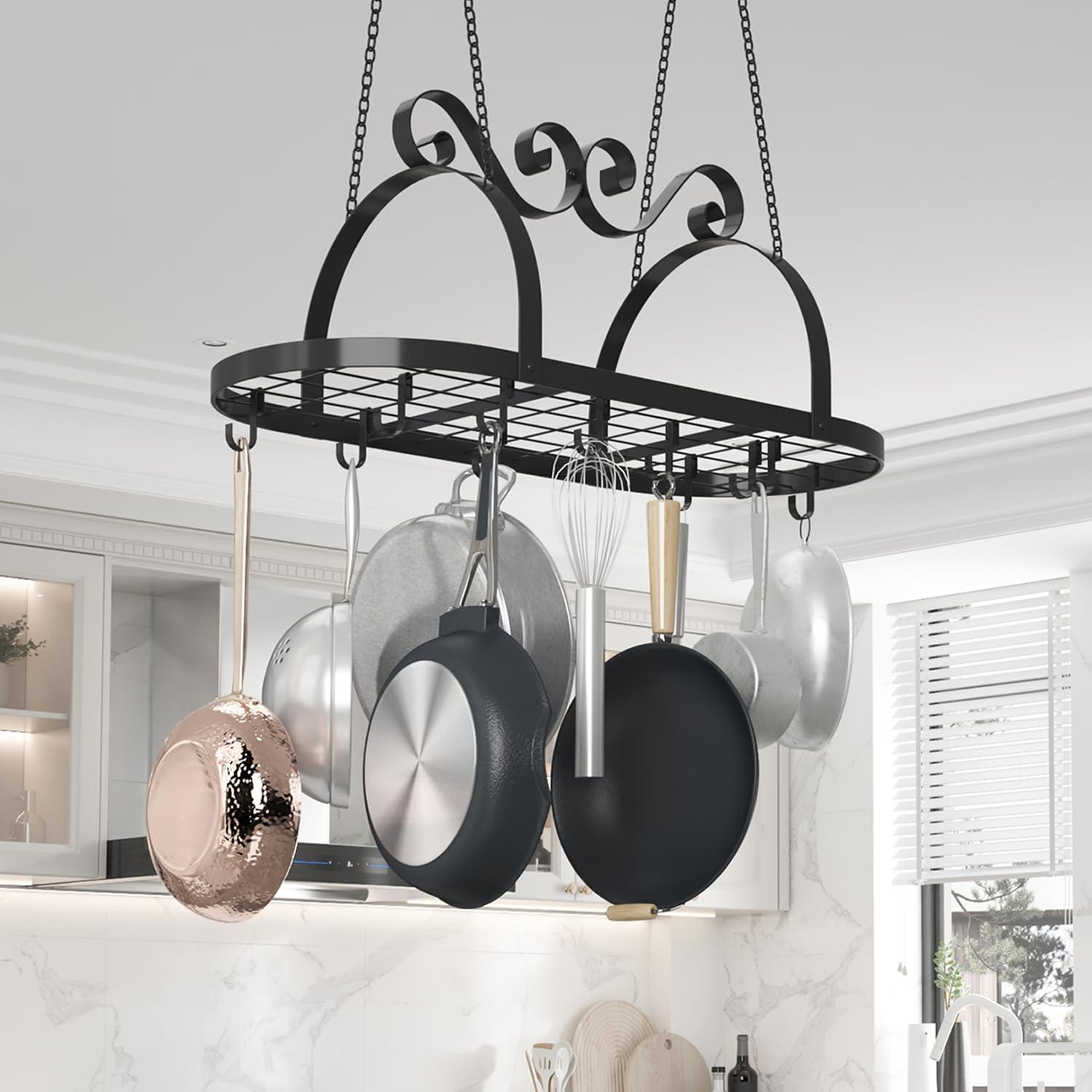 Hang pots and pans⁤ from a ceiling rack in your ⁣galley kitchen