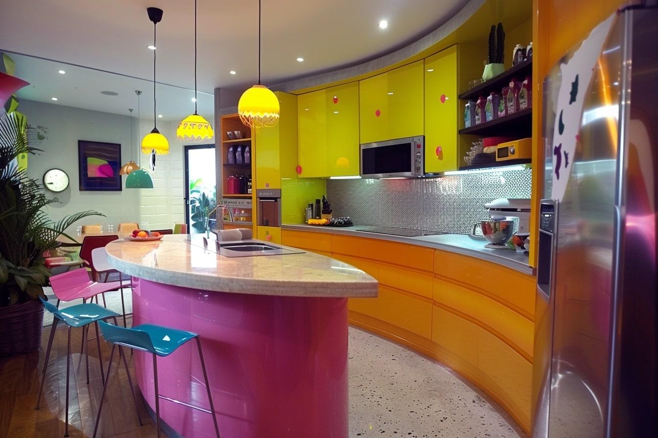 Opt for bright colors or patterns in your Under Stairs Kitchen for a cheerful vibe