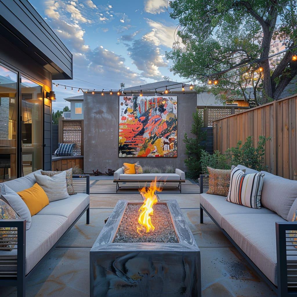 Incorporate⁤ a‍ sleek fire pit for⁢ cozy evenings in your modern backyard