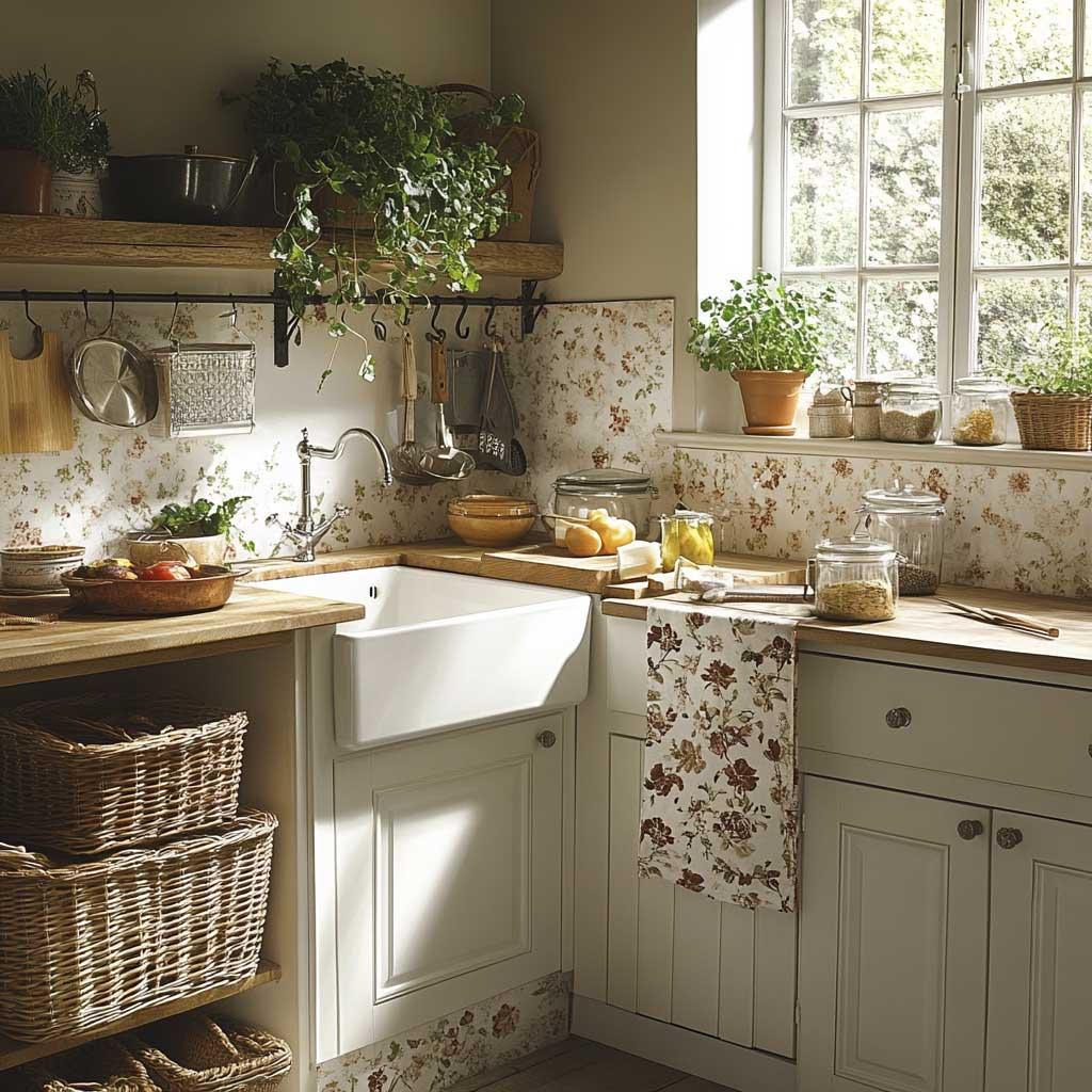 Nature-inspired decor, such as floral ⁤patterns, ‌livens up your country kitchen