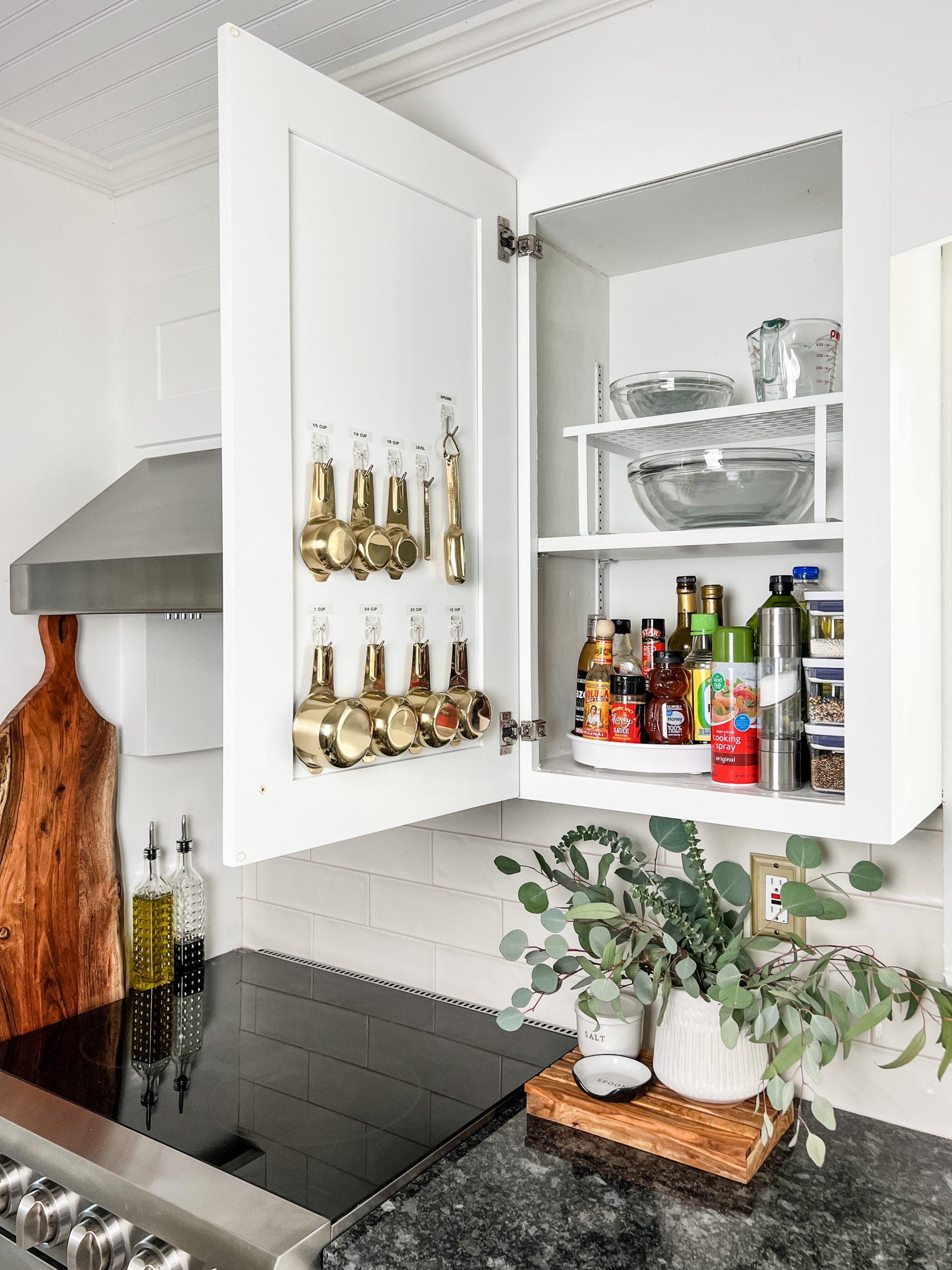 Stackable storage​ bins help maximize space in your galley kitchen