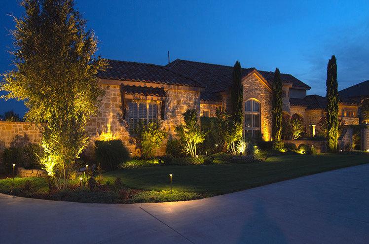 Incorporate outdoor lighting to highlight your landscaping design during evenings