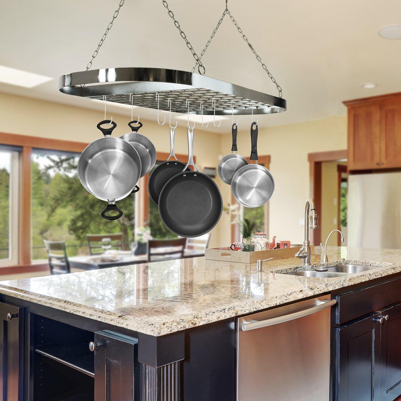 Hang pots and pans from⁢ a ceiling rack in​ your galley​ kitchen