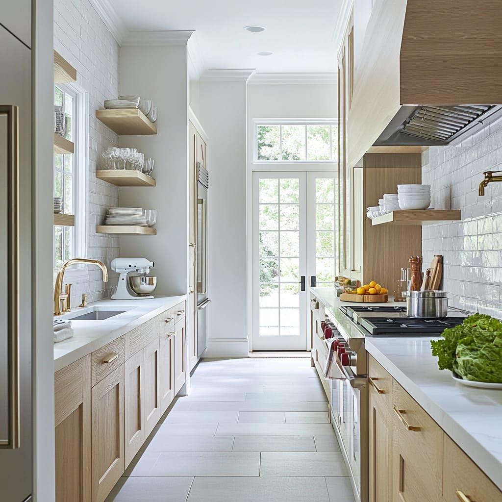 Add a ⁢backsplash ⁢that ‌reflects light‍ in your galley⁢ kitchen