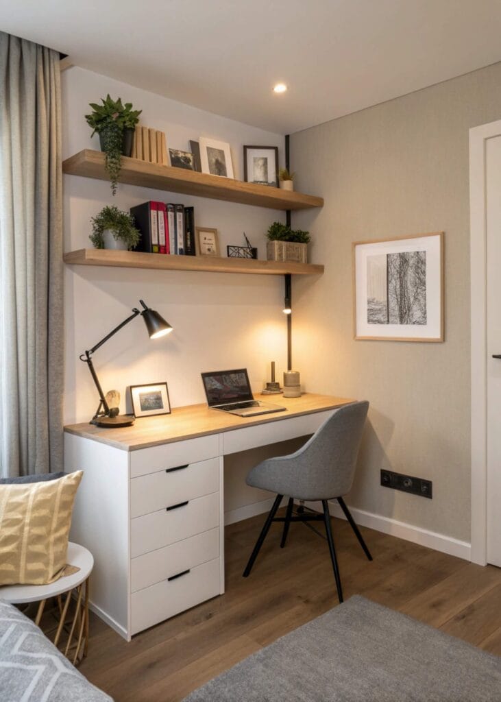 Use wall-mounted desks