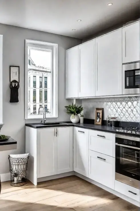 Bright and airy white kitchen with maximum natural light