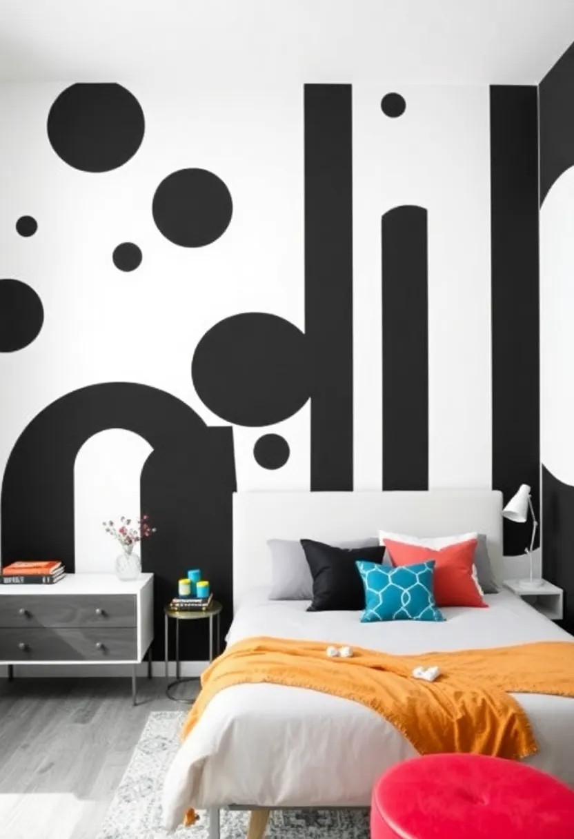 15 trendy black, white and gray bedroom ideas for teenagers that are totally Instagrammable! - 7. Artistic murals