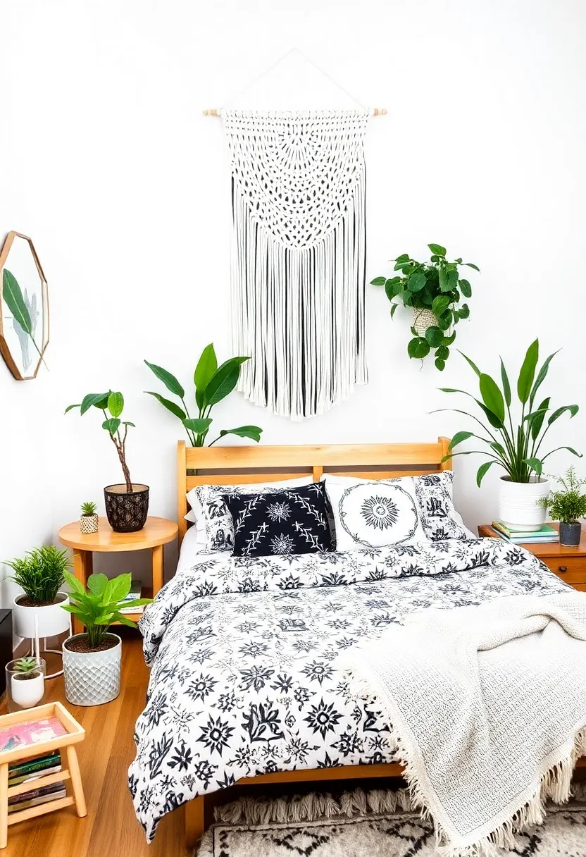 15 trendy black, white and gray bedroom ideas for teenagers that are totally Instagrammable! - 3. Boho Black and White