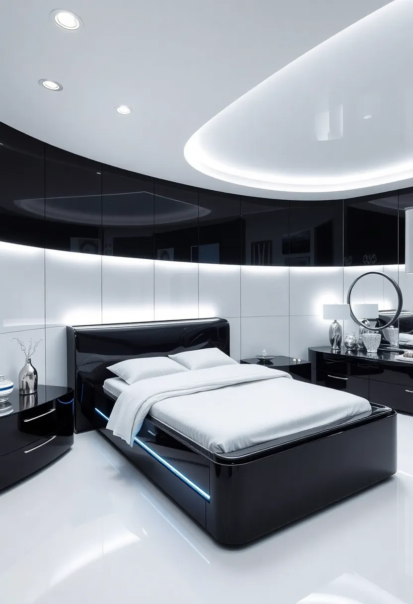 15 trendy black, white and gray bedroom ideas for teenagers that are totally Instagrammable! - 5. Futuristic mood