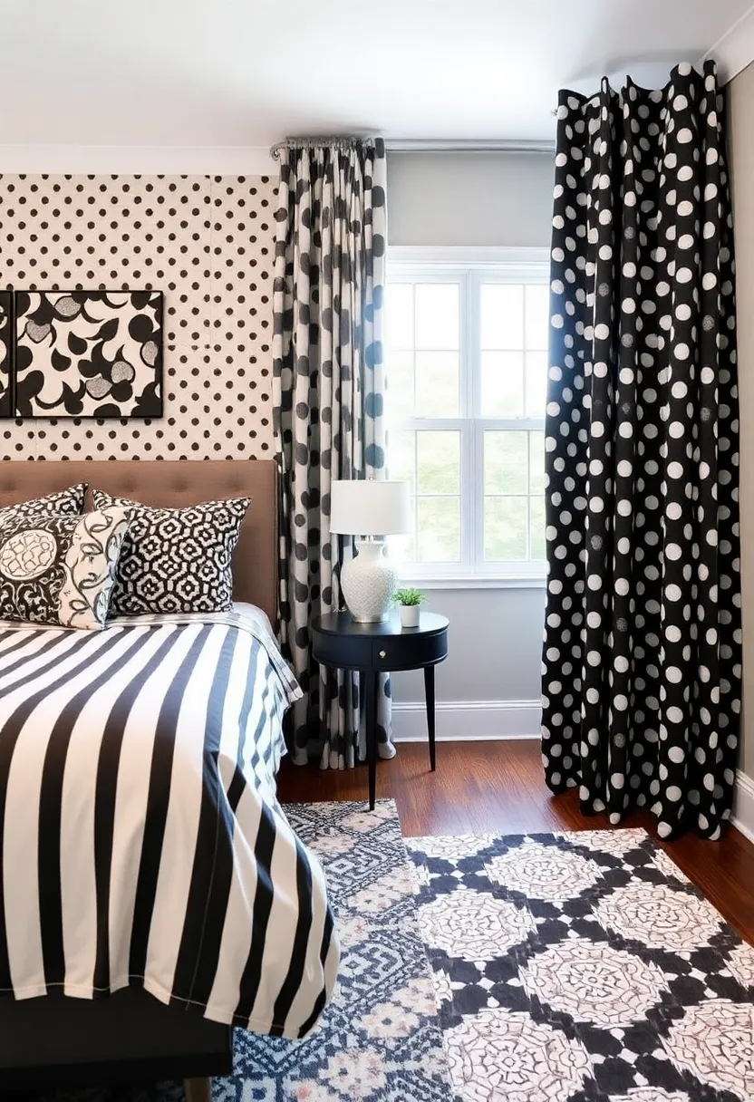 15 trendy black, white and gray bedroom ideas for teenagers that are totally Instagrammable! - 9. Mix and match patterns