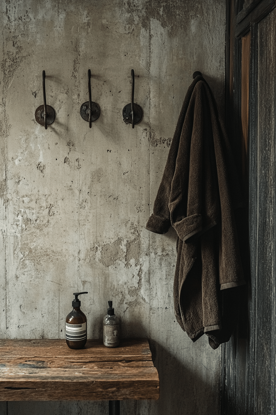 Rustic industrial bathroom