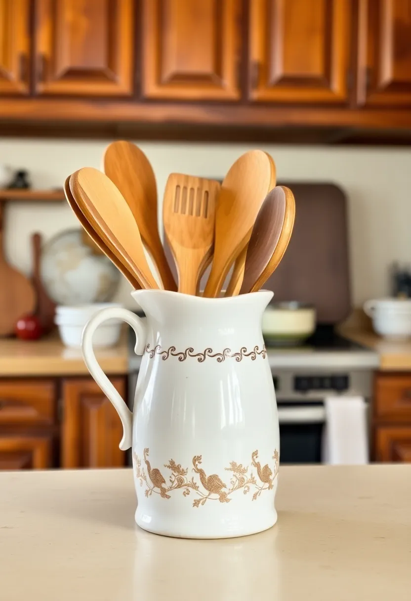 17 Functional Antique Decorating Hacks to Turn Your Kitchen Into an Organized Oasis! - 3. Repurposed antique utensil holder