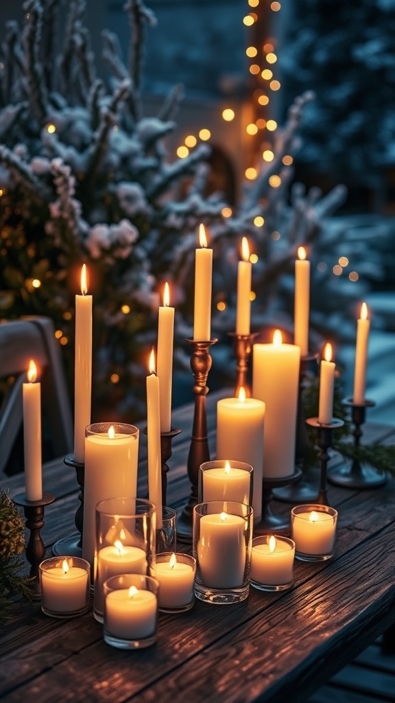 Candles in different sizes for soft lighting