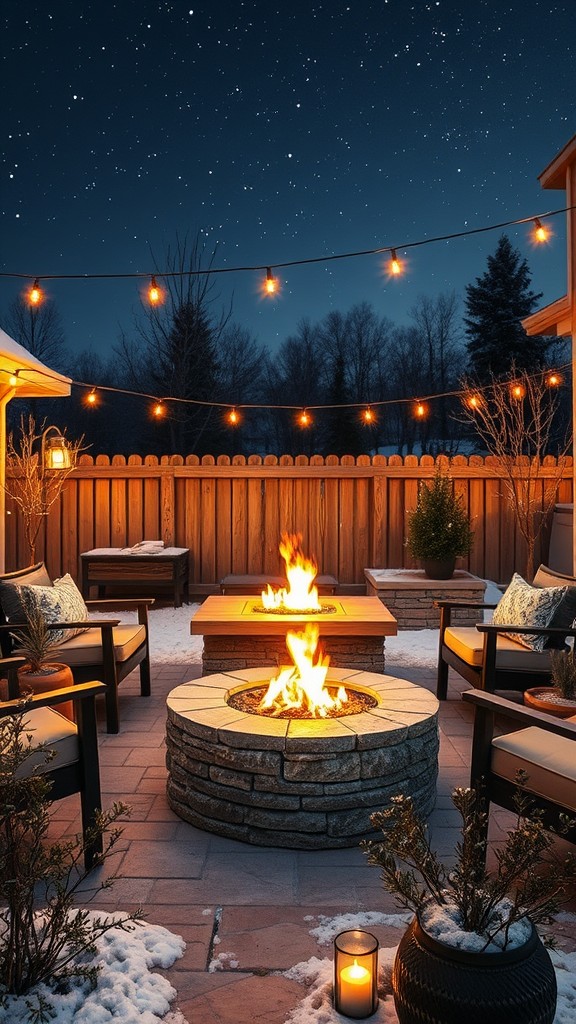 Fire pit lighting to create a focal point