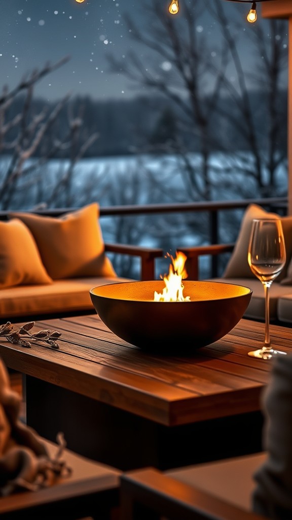 Table fire bowls for stylish heating