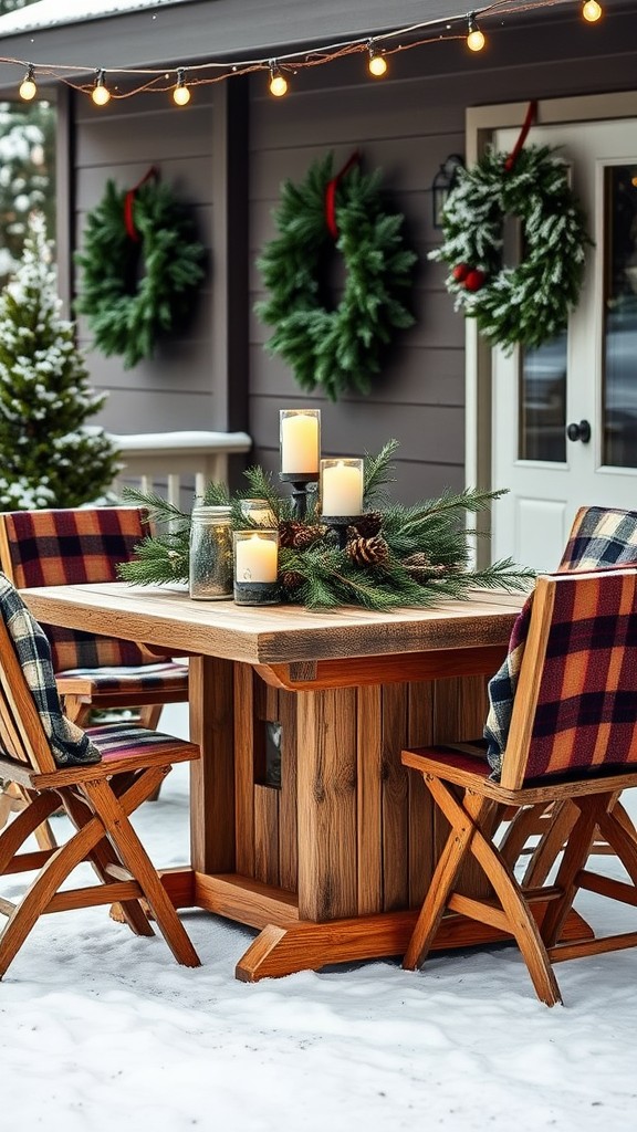 Rustic wooden tables