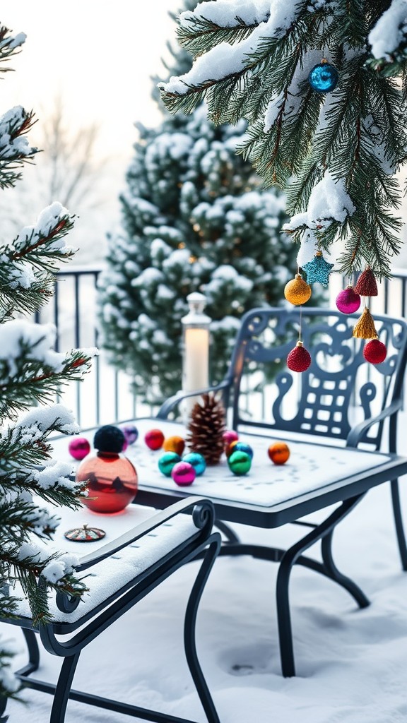 Magnetic ornaments on metal furniture