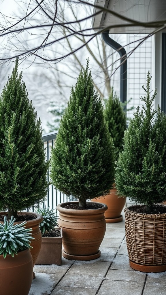 Evergreen potted plants