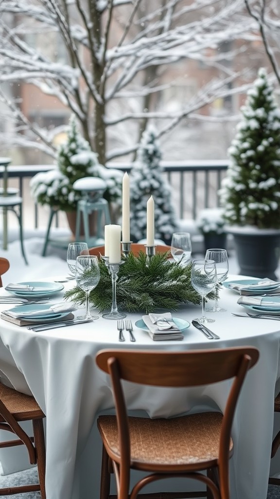 Winter style table decoration