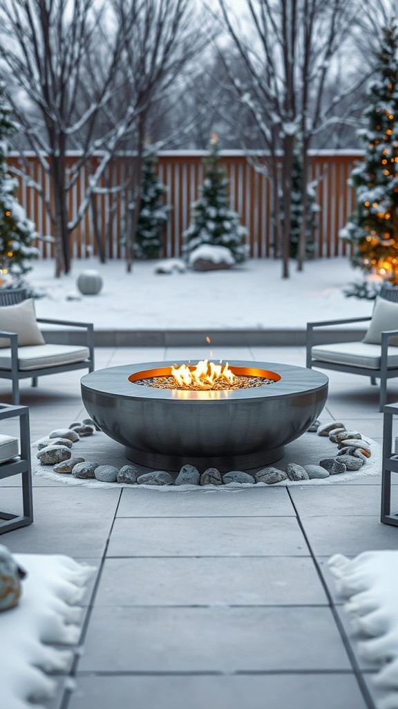 Modern steel fire pit for an elegant look